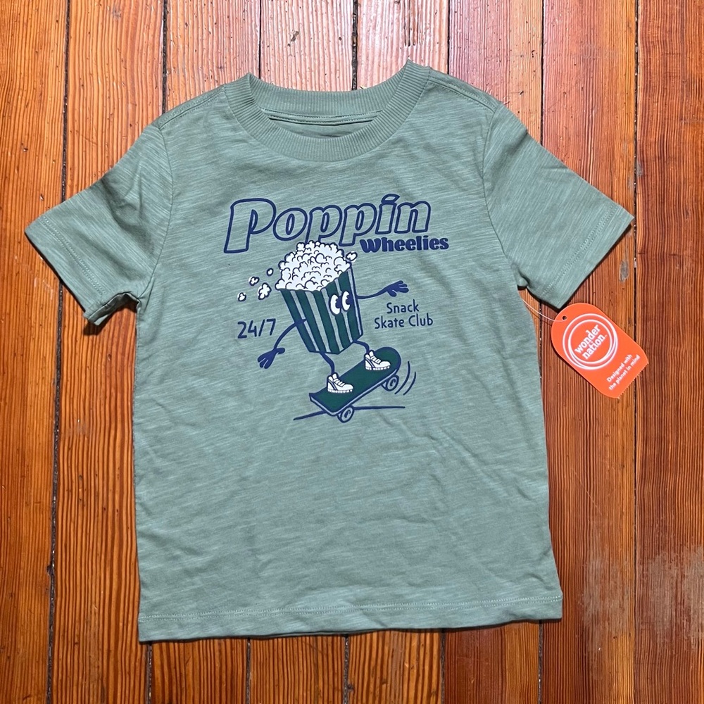Poppin' Wheelies Green Kids T-Shirt